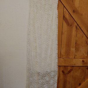 Strapless dress.  Lacey.